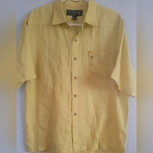Nat Nast Men's Casual Yellow Button Down Shirt